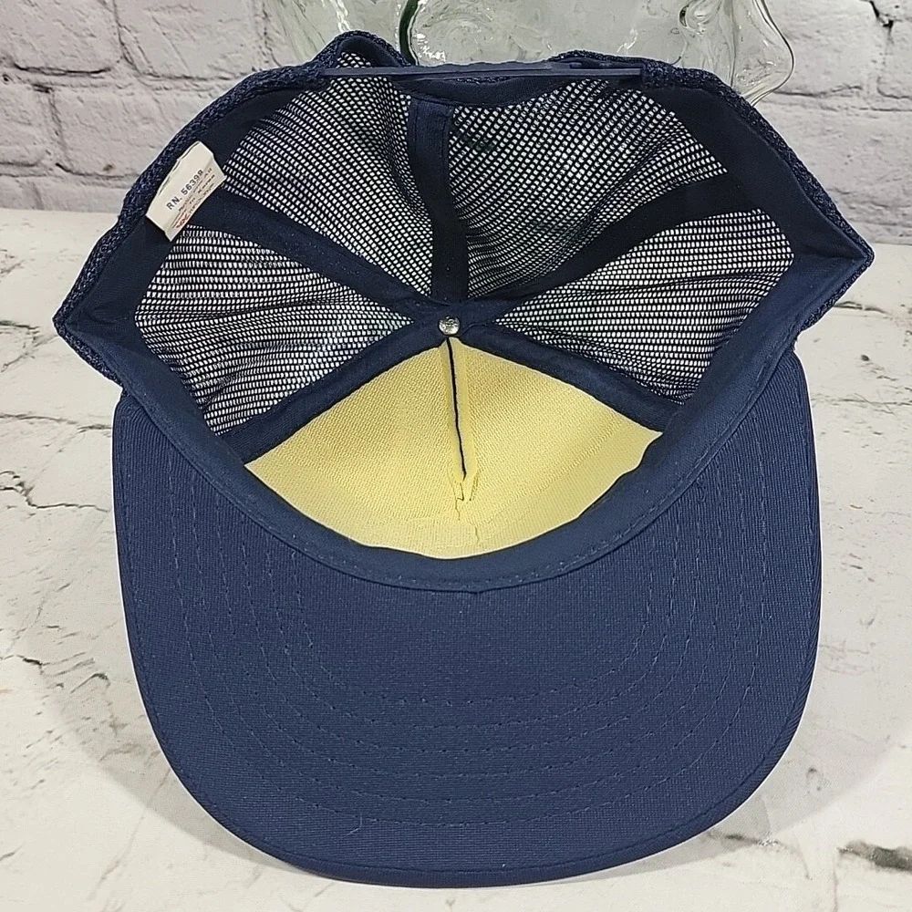 Vintage‎ Trucker Hat Elks Club Lodge 2411 Mens Navy Blue Rope Mesh Snapback Cap